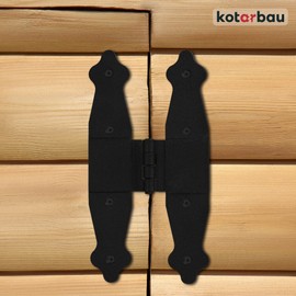 KOTARBAU® Hinges Folding H-Shape 20.5 x 10 cm Shutter Hinge Centre Cross Strap Door Hinges Made of Powder-Coated Steel Door Hinge Black Hinge Box Hinge Window Hinge Garden Gate Hinge