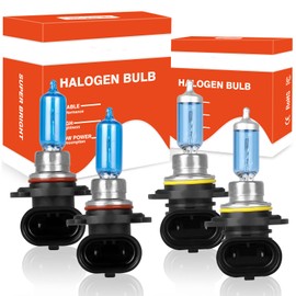 HMCYCI For Lincoln Navigator 2003-2006 High Performance Halogen Headlight Bulbs,9005 High Beam + 9006 Low Beam Combo,12V 100W 5000K White,300% SUPER BRIGHTER,plug and play,Pack of 4