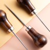 2 Pcs Bradawl Tool Wooden Handle,Gourd Shape Awl Tool Alloy,Leather