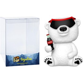 90s C o c a -Cola Polar Bear: P o p ! Ad Icons Vinyl Figurine Bundle with 1 Compatible 'ToysDiva' Graphic Protector (158-65587 - B)