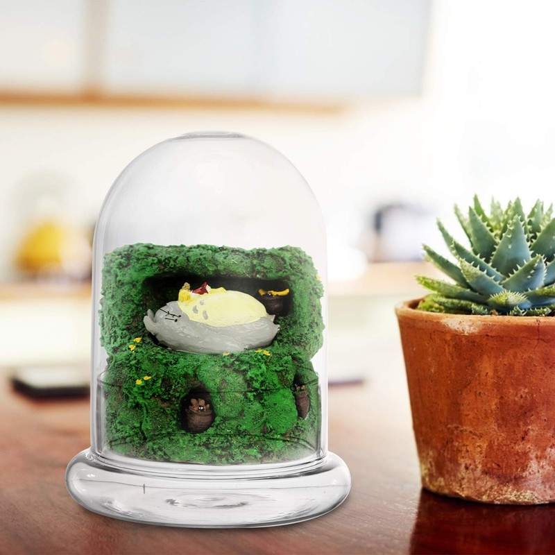 Angoily Decorative Glass Display Dome Cloche- 6in Height Clear Cloche