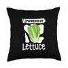 Powered by Lettuce Throw Pillow