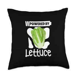 Powered by Lettuce Throw Pillow