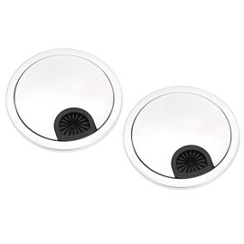 2X 80mm Metal Round Computer Desk Grommet Cable Hole Covers