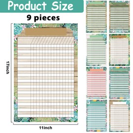 9 PCS Rustic Bloom Classroom Charts Succulents Classroom Incentive Chart Homework Data Charts Reward Chores Chart for Kids Behavior Learning Classroom School Attendance Homework Progress Tracking Pads