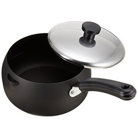 Pearl Metal Brave Cast Iron with Lid, Single Handle Tempura Pot, 6.3 inches (16 cm) H-7891