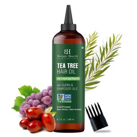 Botanic Hearth Tea Tree Oil for Hair | With Argan, Jojoba & Grapeseed Oils | Soothes Itchy Scalp & Fights Dandruff | Non GMO Verified | 6.7 fl oz