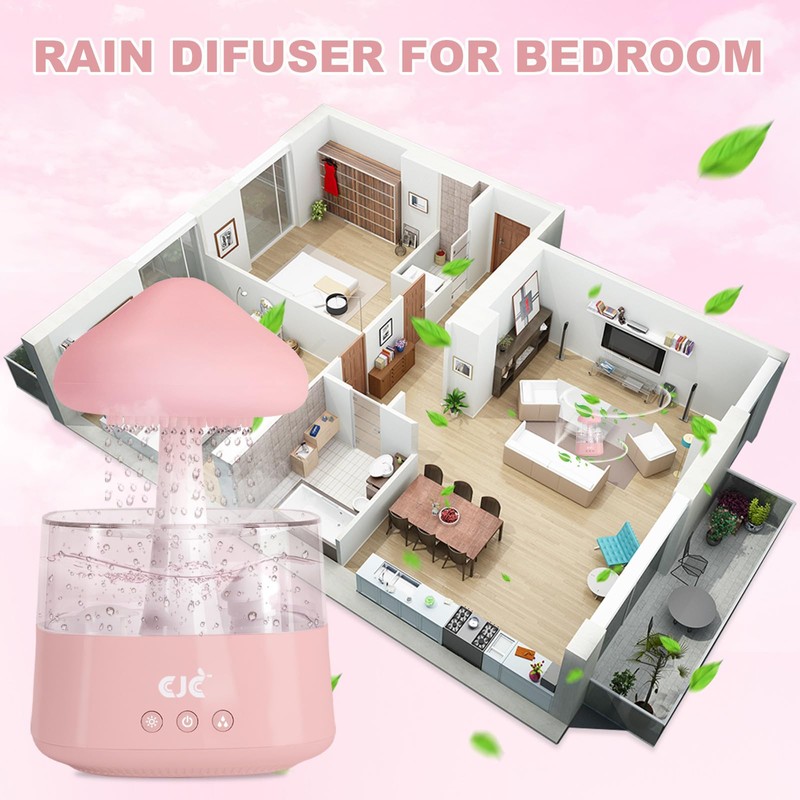 Cloud Rain White Noise Humidifier, Rain Water Drip Diffuser Humidifiers