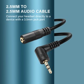 PNGKNYOCN Right Angle 2.5mm Audio Aux Cable,90 Degree 2.5mm Male to Female TRS Stereo Audio Extension Cable for Smartphone,Headphone,Mp3 Player（0.3M）
