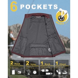 33,000ft Men's Windproof Lightweight Golf Vest Outerwear with Pockets, Softshell Sleeveless Jacket for Running Hiking Sports