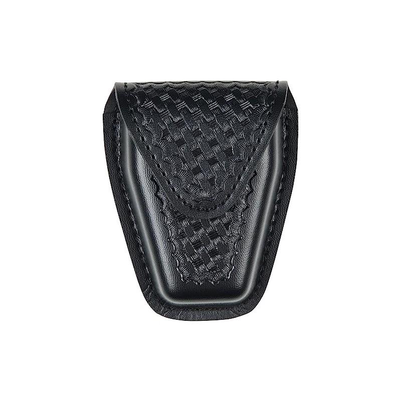 Bianchi 190-48HS: Handcuff Pouch Top Flap, STX Basket Weave, Black