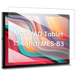 MESWAO 2 Pack Screen Protector 15.6 Inch Tablet, Tempered Glass Film Only 15.6" Large Tablet, 9H Tempered Glass Film, Anti-Scratch, HD Clear