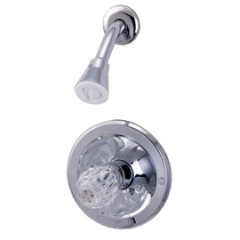 Acrylic-Handle Shower Valve, Chrome Finish, Delta 600 Series Compatible, Equipped with Washerless Ball Cartridge - By Plumb USA
