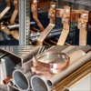 sourcing map 2Pcs 8" x 4/5" Copper Flat Bar,1/8" Thickness