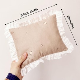 AIMALL 11x13.4 Inch Pure Cotton Lace Small Dog Pillow, Double-Sided Pet Sleeping Cushion for Cats and Dogs, Soft Plush and Breathable Cotton Design