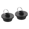 uxcell 2pcs Rubber Drain Stopper with Hanging Ring, Bathtub Drain