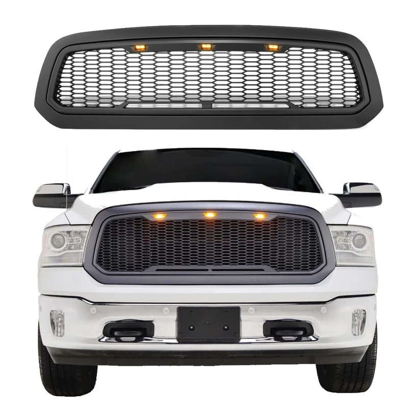 DIBON AUTO Front Honeycomb Grill for Dodge Ram 1500 2013-2018