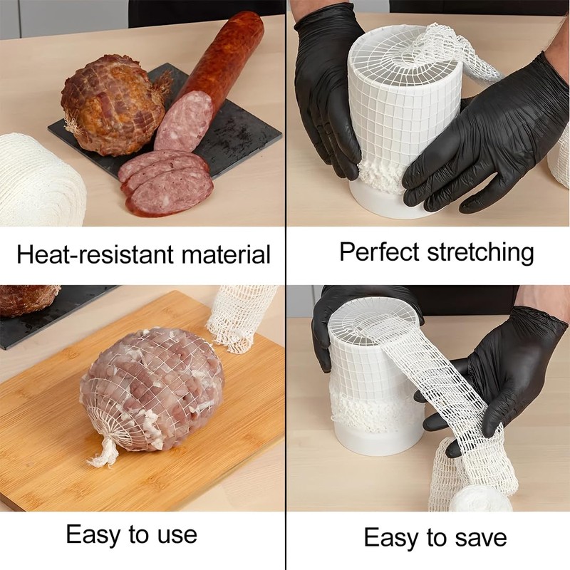 QEDBOJE 2 Pieces Meat Net Roll Roast Net Roasting Net