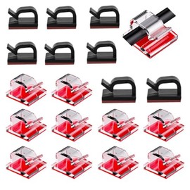 Organizador de Cables de , 100 Piezas, Clips para Cables, Negro y Transparente