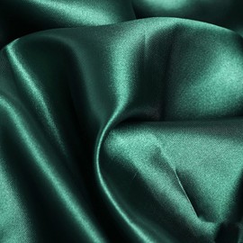 DEWUFAFA Satin Fabric, 70% Silk + 30% Polyester, Dark Green, 150cm Width, 110g/m, Ideal for Dressmaking, Decoration, Dancewear