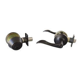 Design House 728014 Stratford 6-Way Universal Entry Door Lever and Deadbolt Combo Oil Rubbed Bronze
