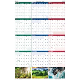 2025 House of Doolittle Earthscapes 24-inch x 37-inch Yearly Dry Erase Wall Calendar, Reversible (393-25)