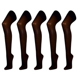 Disée Pack of 5 Support Tights 40 Denier Pearl 40-42, black