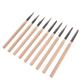 FRCOLOR 9pcs Nail Art Liner Brush Set Professional Nail Tools for Manicure Easy Application for Creative Designs and Durable Use