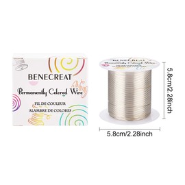 BENECREAT Alambre de plata resistente al deslustre, calibre 22, 55 yardas, para envolver abalorio y otras manualidades de joyería