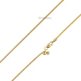 Unbranded 14k Gold Plated 925 Sterling Silver Adjustable 1mm Franco Chain Adjustable 24''