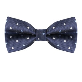 Allegra K Men's Women's Bowtie, Bowtie, Ribbon, Polka Dot Pattern, Party, School Entrance Ceremony, Wedding, navy blue white