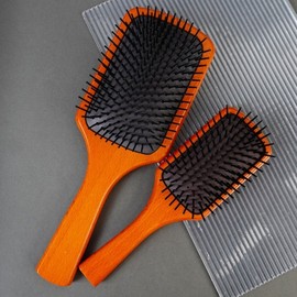 Premium Wooden Paddle Hair Cushion Brush - Small & Large for Scalp Massage Small Wooden Brush 3ea