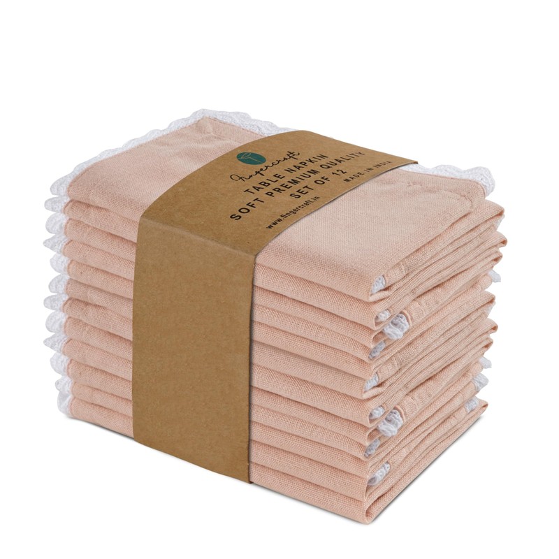 Fingercraft Dinner Napkin Cotton Premium Quality Mitered Corners Napkin Cloth