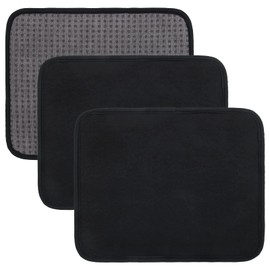 Windspeed - Toalla de bolos de microfibra de 10 x 8 pulgadas, juego de 3 toallas con puntos de agarre EZ, almohadilla antideslizante para limpiar suciedad/aceite y mejorar precisión (negro)