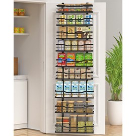 VyGrow 9-Tier Over The Door Pantry Organizer, Metal Pantry Organizers and Storage with Adjustable Basket, Spice Rack Seasoning Shelves, Over the Door Organizer for Pantry Kitchen Laundry Bathroom