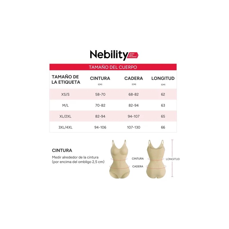 Nebility Fajas Panty Mujer Moldeador Compresión Sexy Body