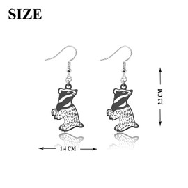 OKEYCH Honey Badger Lovers Gift Honey Badger Earrings Who Loves Honey Badgers Jewelry Animal Lover Gift Zookeeper Gift (Honey Badger E)