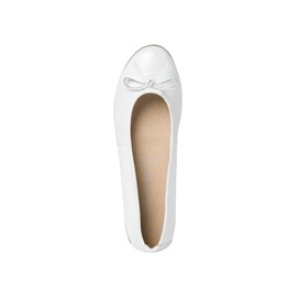 MARCO TOZZI Ladies Leather Bowknot Ballet Flats, white 1