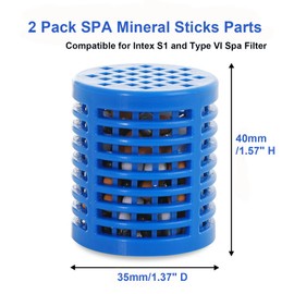 Inlisy - Paquete de 2 piezas de varillas minerales para tina de hidromasaje Intex S1 y filtro de spa tipo VI, limpia y aclara que duran 4 meses (azul)