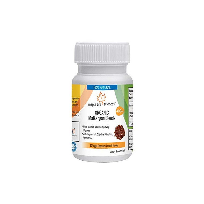 ORGANIC Malkangani Seeds - 400mg - 60 Vegan Capsules
