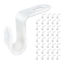 Andiker Clothes Hanger Connecting Hooks, Mini Clothes Rack Hooks Made of Plastic, Hanger Hanger Organiser for Hangers Cupboard Space Saving, White (Pack of 40)