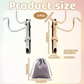 Breathing Necklace with Resistance, 2-Pack Anxiety Necklace for Reduce Stress, Whistle Necklaces for Meditation and Focus, Includes Steel and Rose Gold Colors with Storage Bag