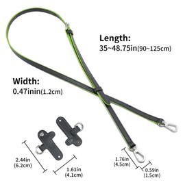 DEVPSISR Leather Strap Suitable for Longchamp Handbag,Crossbody Adjustable Shoulder Strap Conversion Kit,Graphite Gray silver