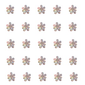 Small Crystal Hair Charm Claw Clips for Women Girl, Gradient Cat's Eye Mini Flower Claw Design Hair Accessories (Blue)