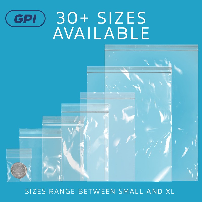 3" x 3" Zip Bags - 100 Count, Small, Clear