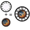 25cm Circular Iron Wall Clock with a Compass Navigation Iconsheet