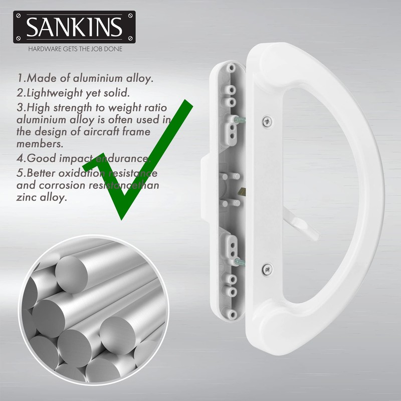 SANKINS Sliding Patio Door Handle Pull Set with Mortise Lock,