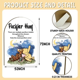 51 Pcs Winnie Baby Shower Games Gifts- Pacifiers Hunt Party Activities - Gender Reveal Party Favors- Pacifier Hunt Baby Shower Games -Baby Shower Game Gift Sets