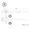 TOP (TOP) Double-Ended Ratchet Wrench with Point, 0.55 x 0.67