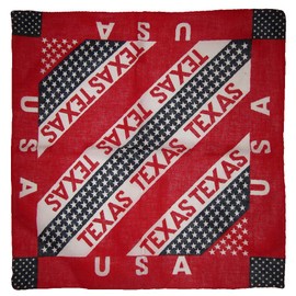 MWS Wholesale Lot of 12 Texas USA Red White Blue Stars 100% Cotton 22"x22" Bandanna